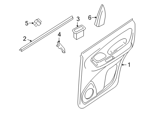 2005 Ford Escape Interior Trim - Rear Door Diagram
