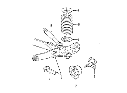 2003 Ford Windstar Rear Axle, Suspension Components Diagram