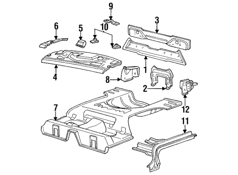 1989 Ford Thunderbird Rear Crossmember Diagram for F3LY6310780A