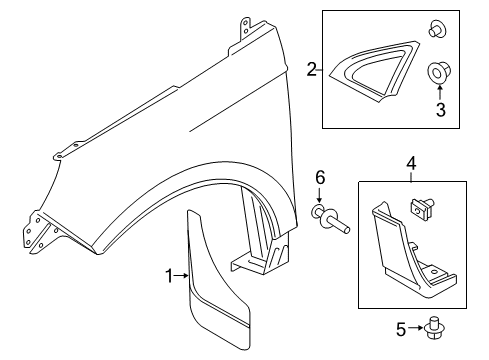 2017 Ford Edge Exterior Trim - Fender Diagram
