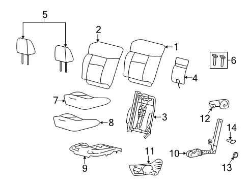 2008 Ford F-150 Front Seat Components Diagram 5 - Thumbnail