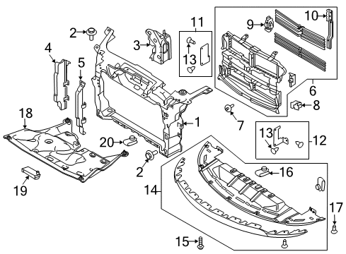 2014 Ford Special Service Police Sedan Radiator Support Diagram