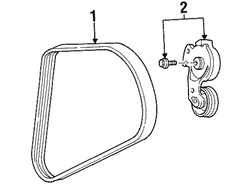 1999 Ford Contour Belts & Pulleys, Maintenance Diagram 2 - Thumbnail
