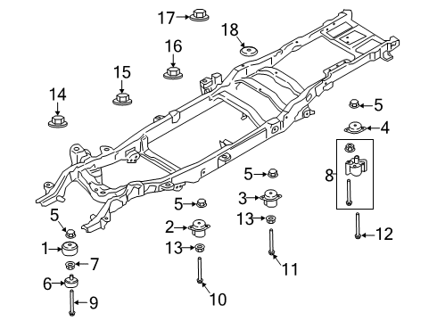 2020 Ford F-250 Super Duty Frame & Components Diagram 1 - Thumbnail