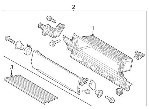 2024 Ford F-350 Super Duty Glove Box Assembly Diagram for PC3Z-6006202-AA