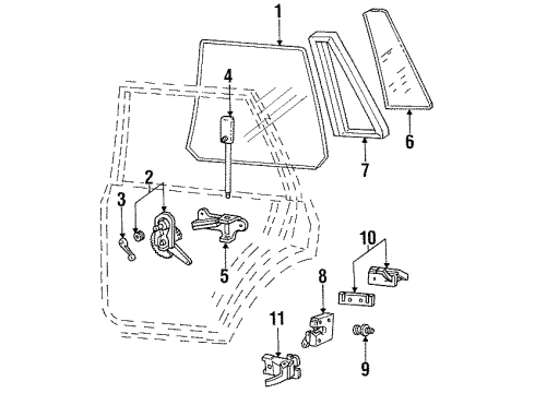 1987 Mercury Lynx Door & Components Diagram