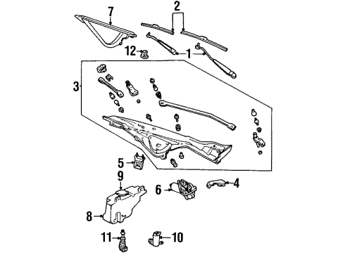 1997 Lincoln Town Car Wiper & Washer Components Diagram