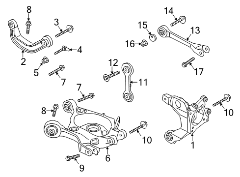 2018 Ford Mustang Lower Control Arm, Rear Passenger Side Diagram for JR3Z-5500-C