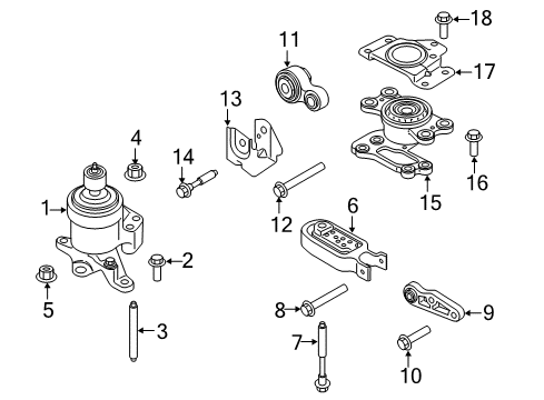 2015 Ford Edge Engine & Trans Mounting Diagram 1 - Thumbnail