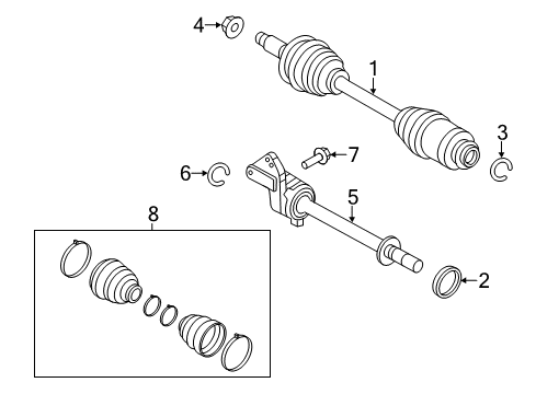 2012 Lincoln MKZ Drive Axles - Front Diagram 2 - Thumbnail