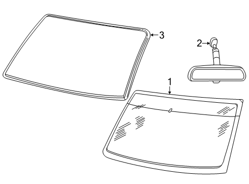 2004 Ford Explorer Sport Trac Windshield Glass, Reveal Moldings Diagram