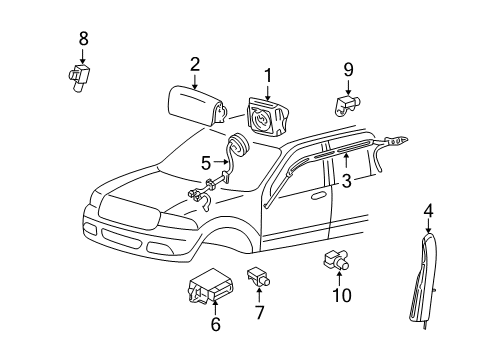 2009 Ford Taurus X Air Bag Components Diagram