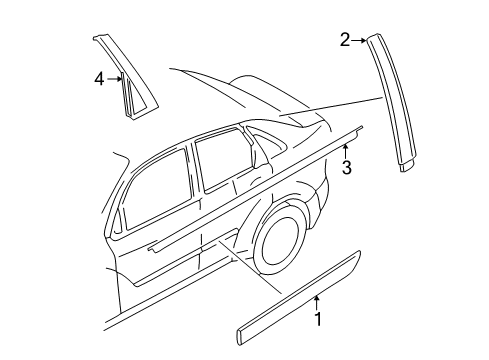 2003 Ford Focus Exterior Trim - Rear Door Diagram