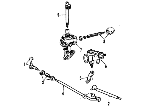 1993 Ford F-250 Steering Column & Wheel, Steering Gear & Linkage Diagram
