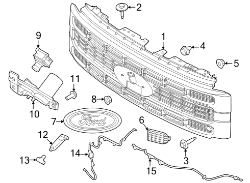 2023 Ford F-350 Super Duty Grille & Components Diagram 4 - Thumbnail