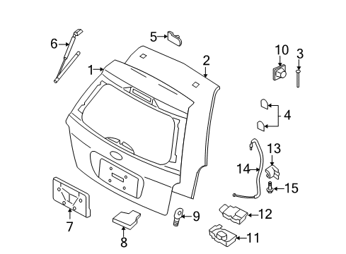 2007 Ford Freestyle Latch, Rear Diagram for 6L1Z-7843150-AA