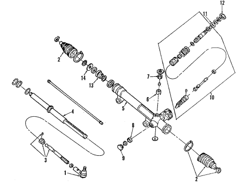 1989 Mercury Sable Power Steering Pump Diagram for F57Z-3A674-ABRM