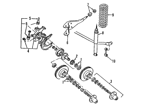 1994 Ford Explorer Front Suspension, Stabilizer Bar Diagram 4 - Thumbnail