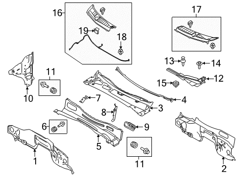 2018 Ford F-350 Super Duty Cab Cowl Diagram