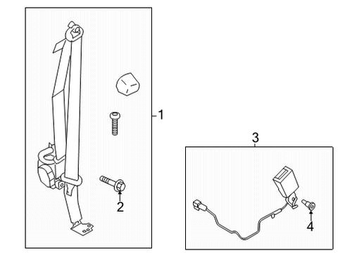 2022 Ford Bronco Rear Seat Belts Diagram 1 - Thumbnail