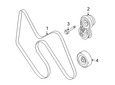 2010 Ford Mustang Belt Tensioner Bolt Diagram for -W500325-S437