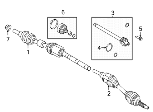 2021 Lincoln Corsair Drive Axles - Front Diagram