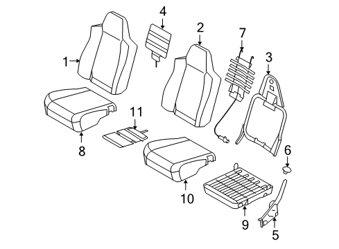 2010 Ford F-350 Super Duty Front Seat Components Diagram 2 - Thumbnail