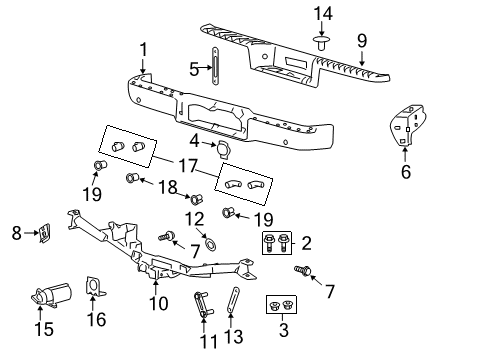 2004 Ford F-150 Bumper, Rear Diagram for 4L3Z-17906-AB