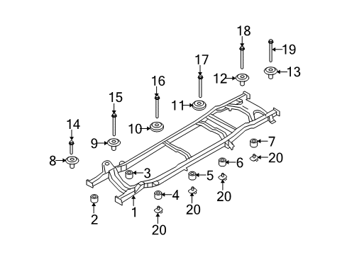 2012 Ford E-350 Super Duty Frame & Components Diagram