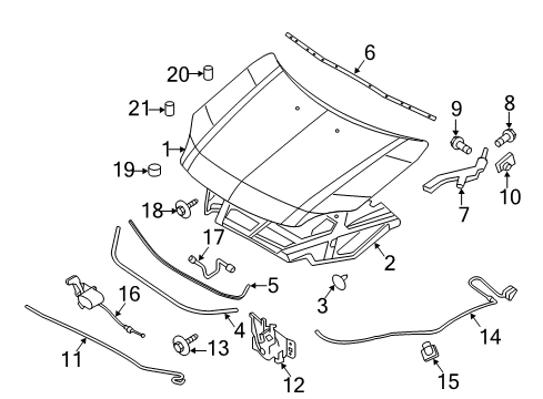 2006 Lincoln Zephyr Hood & Components Diagram