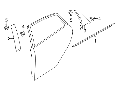 2017 Ford Focus Exterior Trim - Rear Door Diagram 2 - Thumbnail