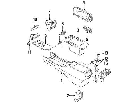 1995 Lincoln Continental Full Console Diagram