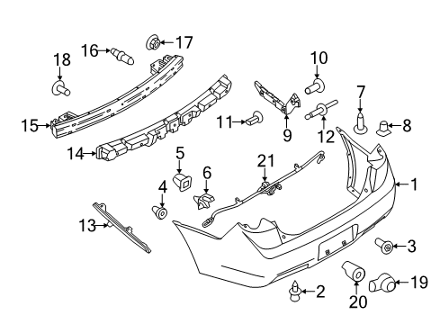 2012 Lincoln MKZ Reflector, Rear Driver Side Diagram for 6H6Z-15A449-AAPTM