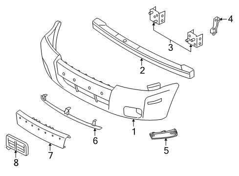 2006 Mercury Mariner Front Bumper Diagram