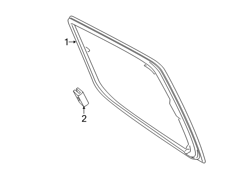 2019 Ford Ranger Rear Door - Glass & Hardware Diagram 2 - Thumbnail