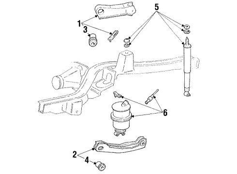 1985 Lincoln Mark VII Rear Suspension, Control Arm Diagram 1 - Thumbnail