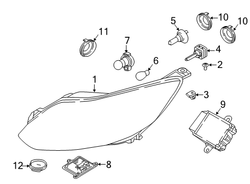 2013 Ford Focus Bulbs Diagram 3 - Thumbnail
