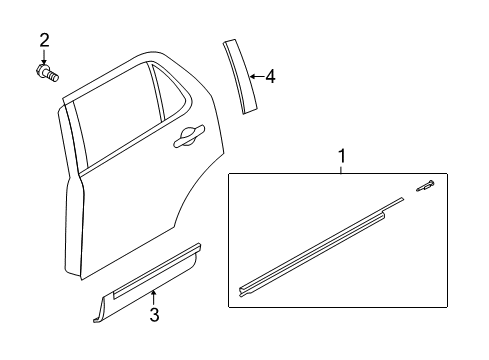 2015 Ford Police Interceptor Utility Exterior Trim - Rear Door Diagram