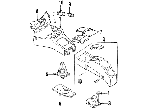 1999 Ford Escort Rear Console, Prairie Tan Diagram for F8CZ-54045A36-AAD