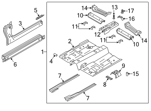 2023 Ford Escape Front Reinforcement Diagram for LX6Z-2L624-B