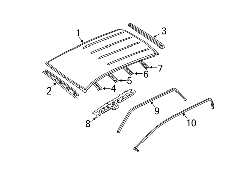 2011 Ford Escape Windshield Header, Front Diagram for 8L8Z-7803408-A