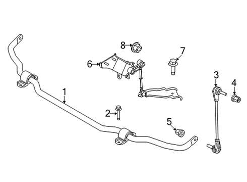 2022 Ford Mustang Mach-E Stabilizer Bar & Components - Front Diagram