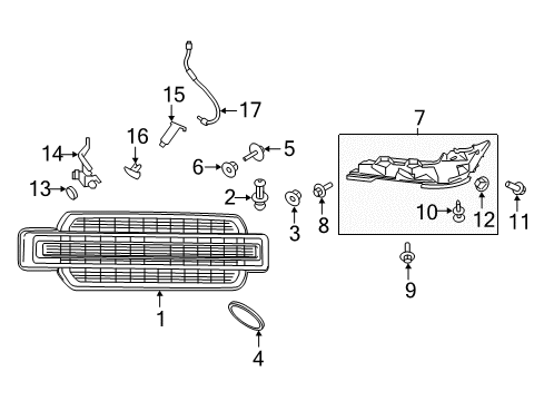 2019 Ford F-150 Grille & Components Diagram 3 - Thumbnail