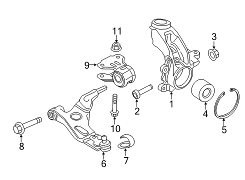 2020 Ford Transit Connect Front Suspension, Control Arm, Stabilizer Bar Diagram 1 - Thumbnail