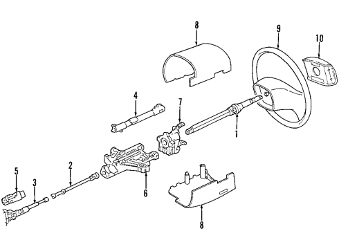 2003 Ford E-250 Steering Column, Steering Wheel & Trim Diagram 1 - Thumbnail