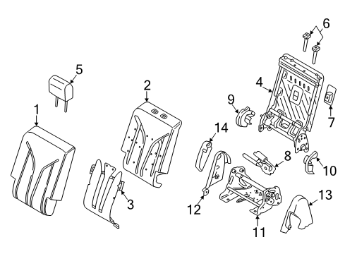 2020 Lincoln Nautilus Rear Seat Components Diagram 2 - Thumbnail