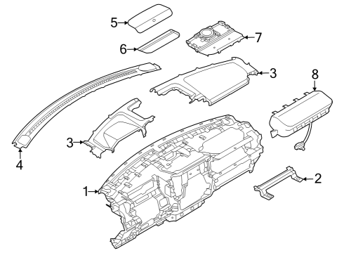 2023 Ford F-150 Instrument Panel Components Diagram 3 - Thumbnail