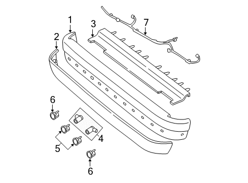 1992 Ford E-150 Econoline Rear Bumper Diagram