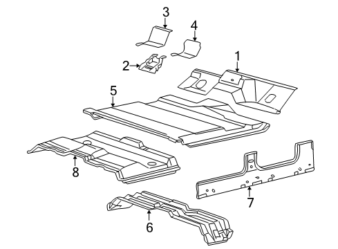 2004 Ford Excursion Floor & Rails Diagram