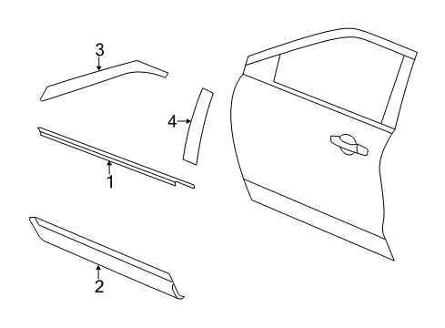 2015 Ford Police Interceptor Utility Exterior Trim - Front Door Diagram